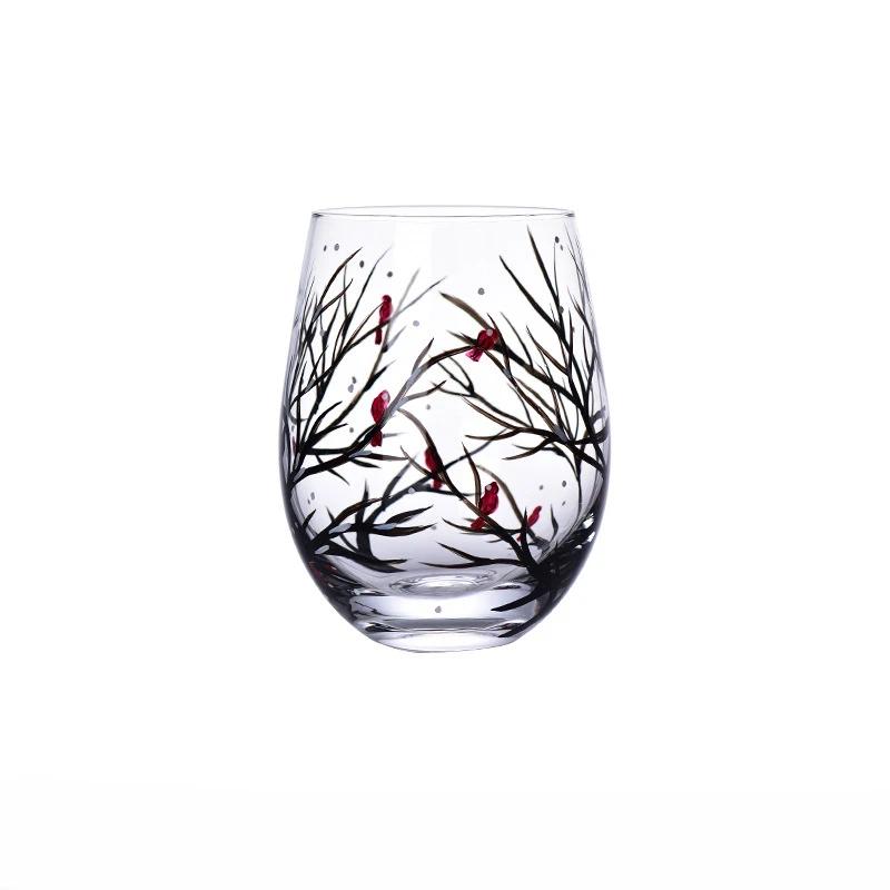 

Creative Hand-Painted Crystal Goblet, Four Seasons, Wine Glasses, Drinking Glasses, Cocktail Glass 301-520ml