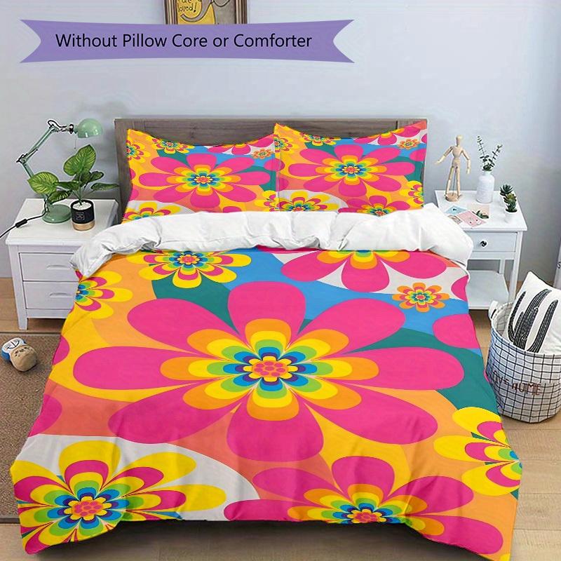 3-teiliges Bettwäsche-Set mit Blumenmuster, Atmungsaktiv und Weich, Geeignet für alle Jahreszeiten, Ideal für den Heimgebrauch, Geeignet für Schlafzimmerdekoration 21117