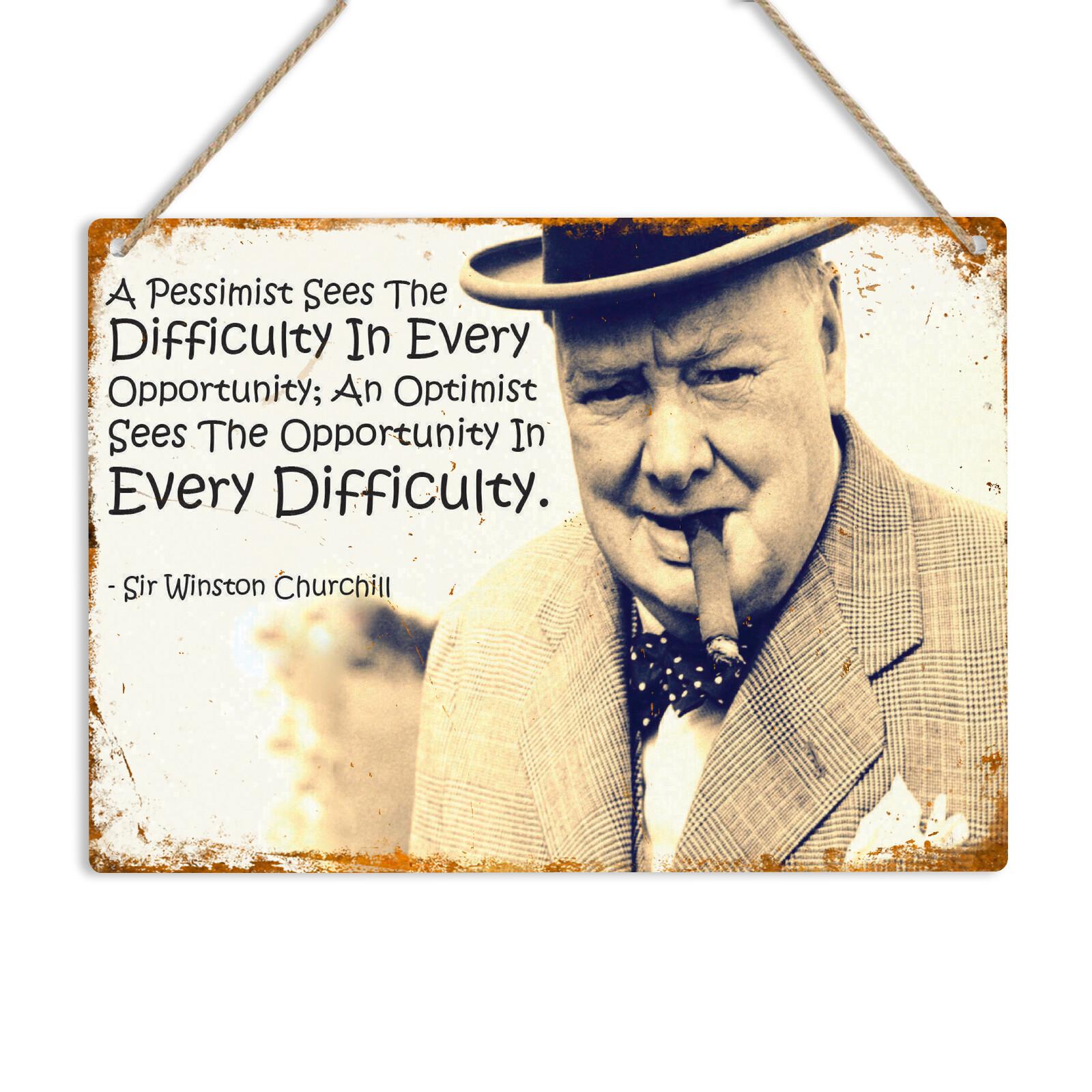 WINSTON CHURCHILL QUOTE Retro Metal Sign Wall Plaque Man Cave British Bar pub 20X30CM