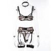 Zebra Pattern Mesh Lingerie - Sexy Three-Piece Set Available Now