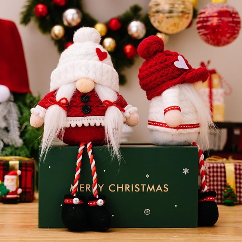 Mother's Day Gnomes Plush Gifts for Women -2Pcs Spring Couple Gnome Decoration Home Decor Wedding Mom Gnomes Ornaments GIF