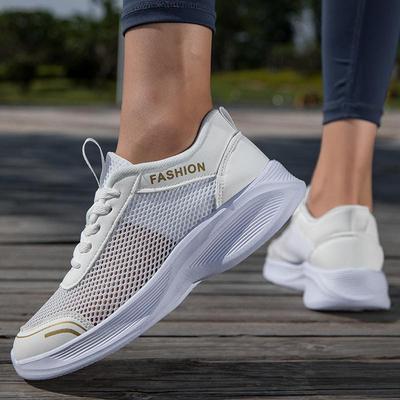 Women's Shoes 2025 Autumn Hollow Mesh Casual Sports Shoes Women's Thick-soled Breathable Mesh Shoes Running Shoes Lightweight Soft Sole
