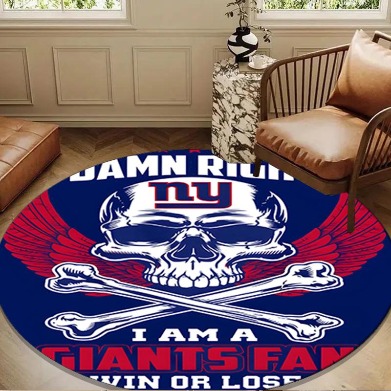 New York Giants Helmet Round mat, Anti-slip Circle Carpet Chair rug For livingroom,Bedroom, doormat home decor Gift Christmas Gifts
