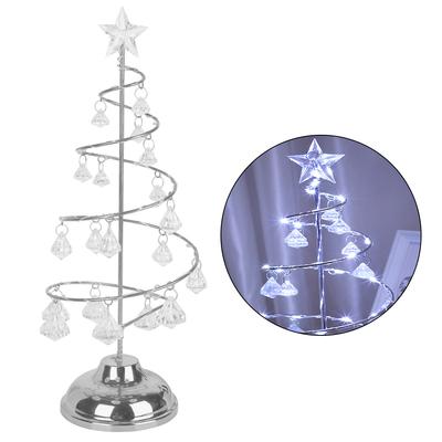 Lampada Albero di Natale a LED a Batteria Lampada da Tavolo Albero di Natale a Spirale con Stella in Cima per la Casa