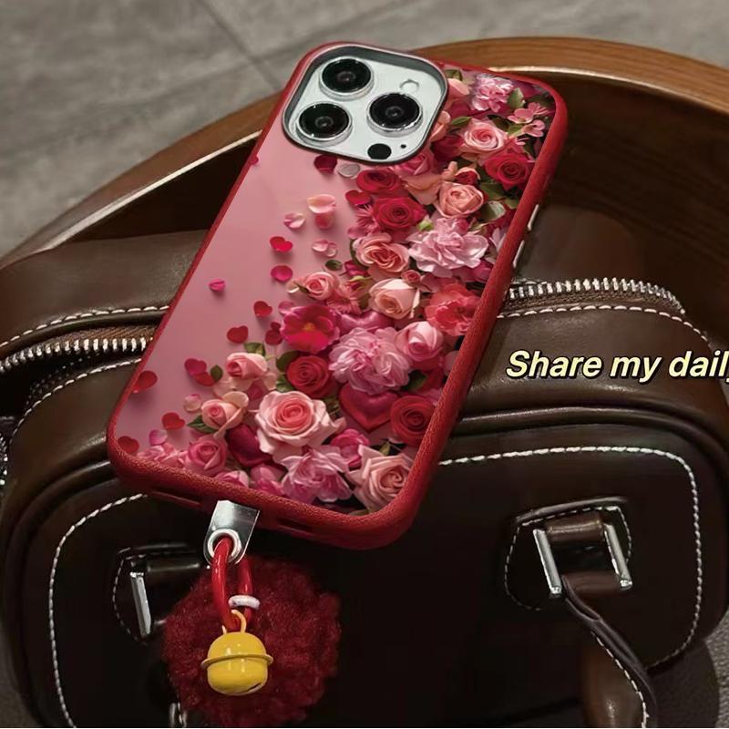 Kreatywne etui na telefon z wzorem płatków serca róży dla Iphone 17 16 Pro Max 15 14 13 12 11 XS X XR 7 8 Plus 16E 17Air Miękka matowa osłona