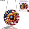 2D Flat, 1pc, 2D Flat Design Featuring a Stars and Stripes Sunflower Theme, 2D Flat Acrylic Suncatcher Window Hanging Decoration, Suitable As a Birthd