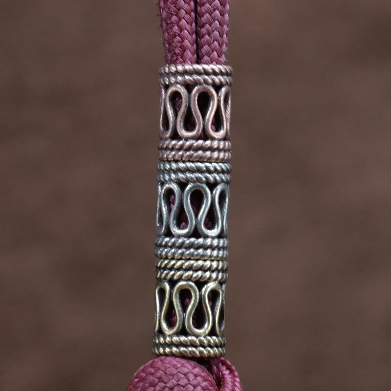 Hollow Out Cylinder Brass Knife Beads DIY EDC Outdoor Paracord Lanyard Pendant Flashlight Charms Umbrella Rope Accessories