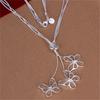 New 925 Sliver Three Butterfly Skeleton Snake Chain Necklace Fashion Jewelry For Women Trendy Wedding Engagement Birthday Gift