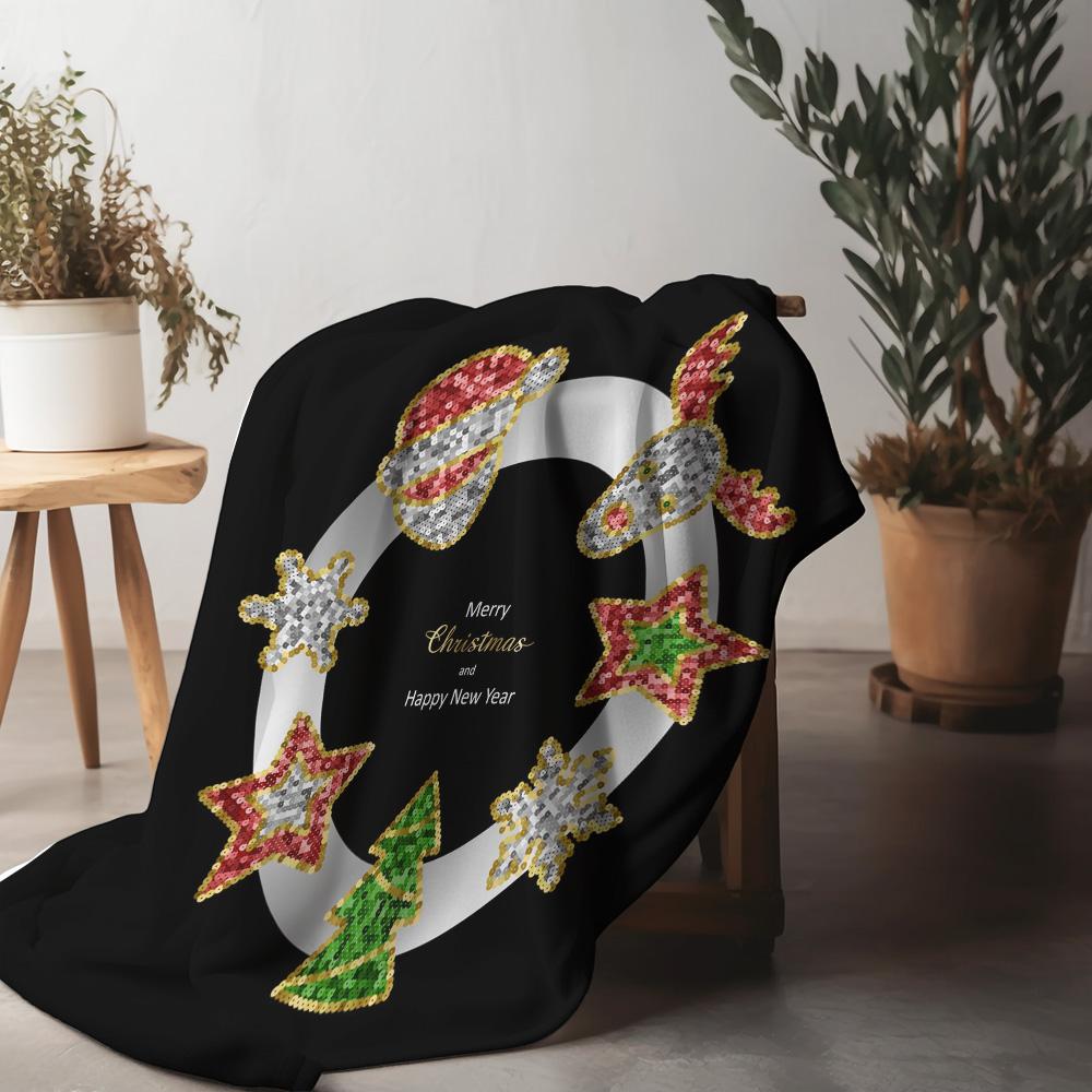 Soft Christmas Throw Blanket Cozy Flannel Reversible Festive Holiday Decor Gift Cozy Warm Winter Bedspread Dorm Room Decor 75x90cm