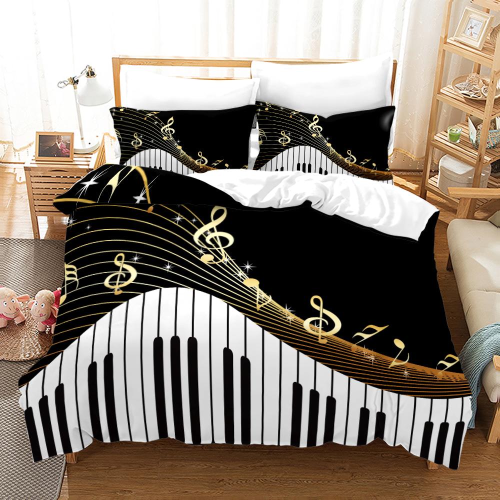 Music Notes Bedding 3Piece Set  Queen Sizes Comfortable  EcoFriendly For Kids Teens Girls Of All Music Fan Lover Sleep In Melody