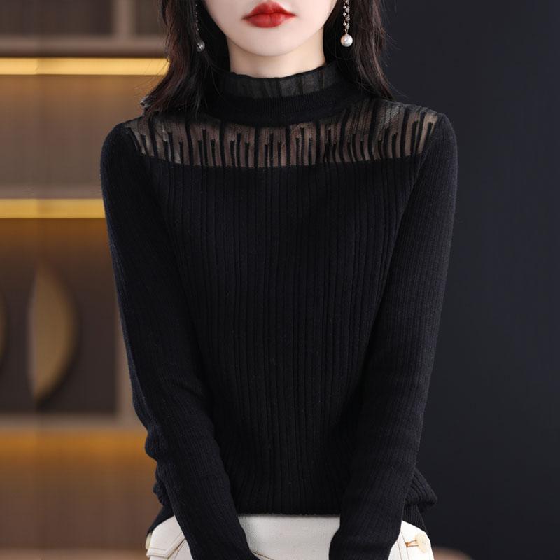 

Всесезонный женский свитер из 50% шерсти и 50% шелка | Легкий теплый свитер из смеси | Роскошный трикотаж из кашемира и шелка XXL чёрный