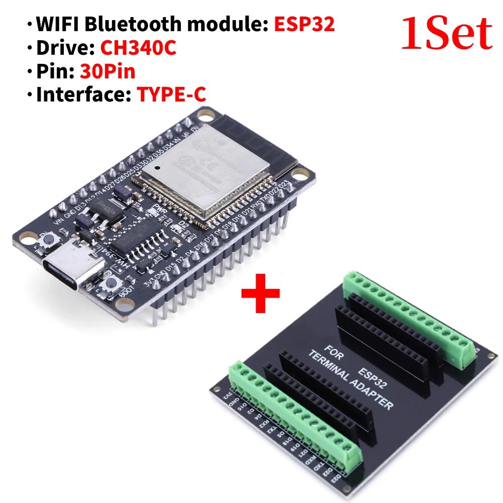 ESP32 WROOM-32 Development Board 5V TYPE-C CH340C WiFi+Bluetooth Ultra-Low Power Consumption SPI Flash 32Mbits Wireless Module