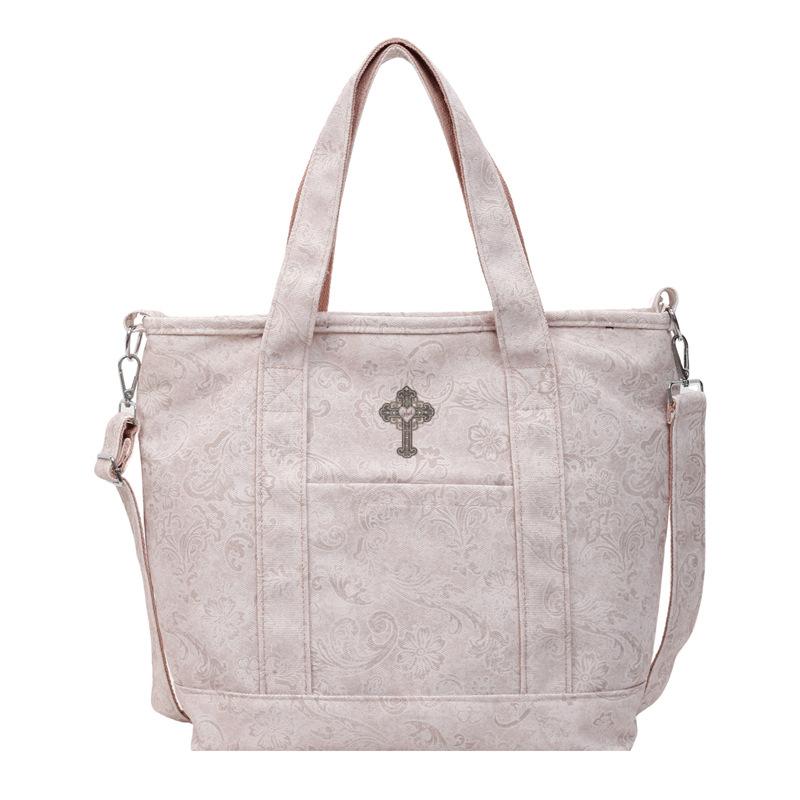 

Women s Large Capacity Tote Bag With Rainbow Stripe Shoulder Bag світло-рожевий колір