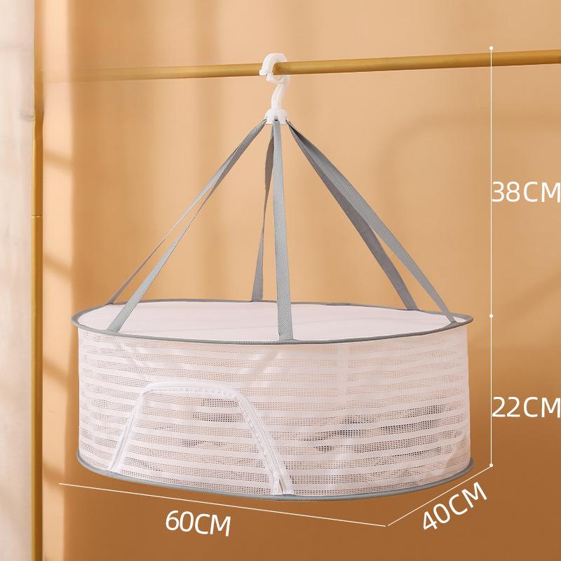 1-3 Layer Folding Fishnet, Non-toxic Polyester Net, 1 Pc Hanging Drying Net, Suitable for Fruit and Vegetable Herbs, with Zip