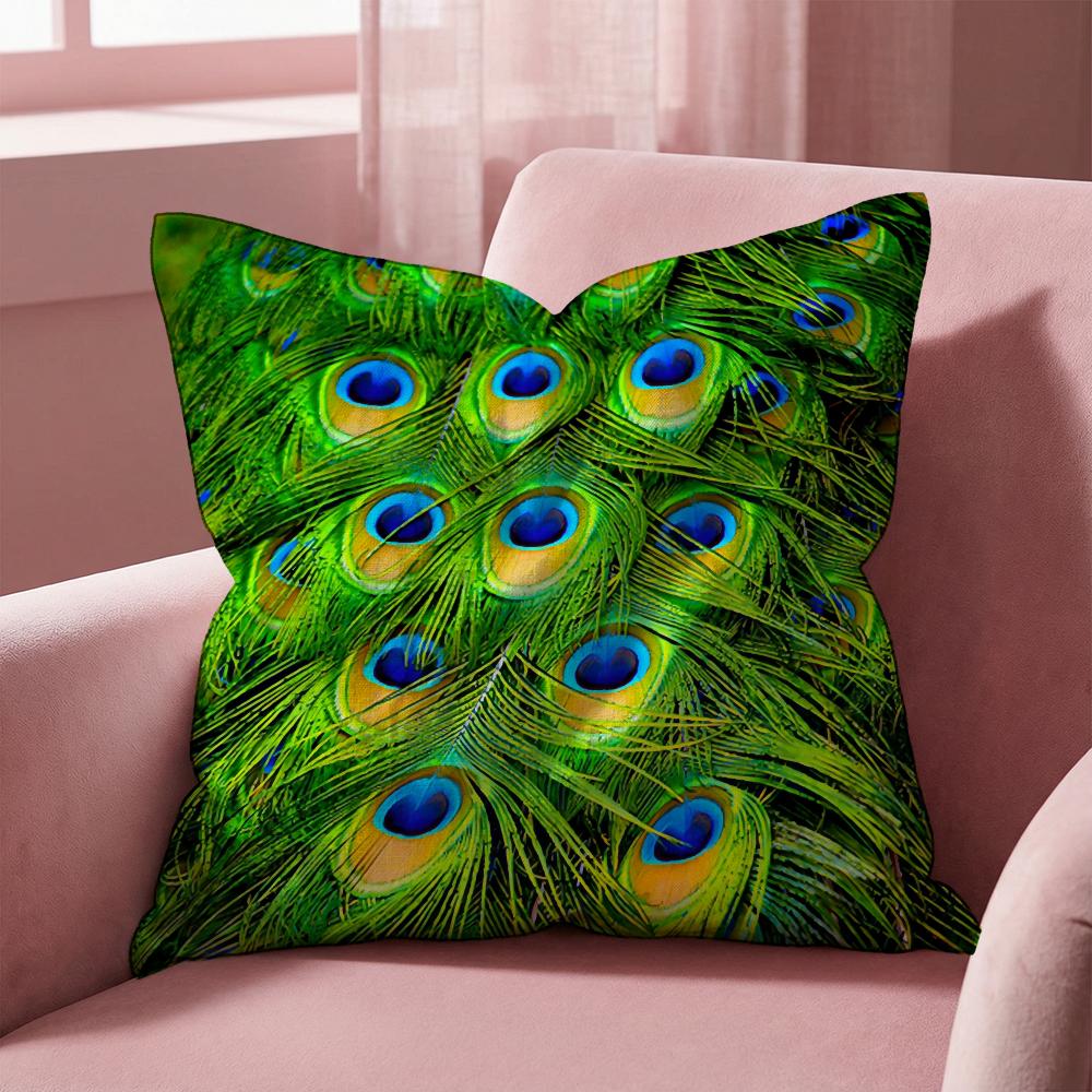 Peacock Cushion Cover Multi-Scene Pillow Cover for Home & Car - Reversible, Soft & Durable for Daily Use
