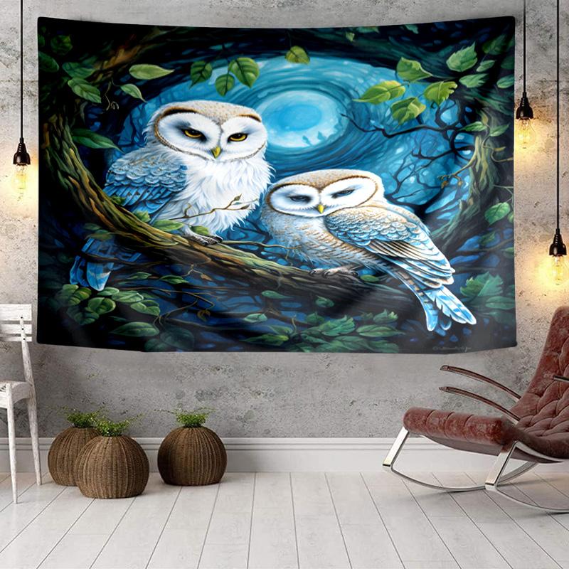 Mystical Forest Owl Tapestry Room Decoration Wall Hanging for Living Room Bedroom, dormitory, Birthday and Christmas gifts