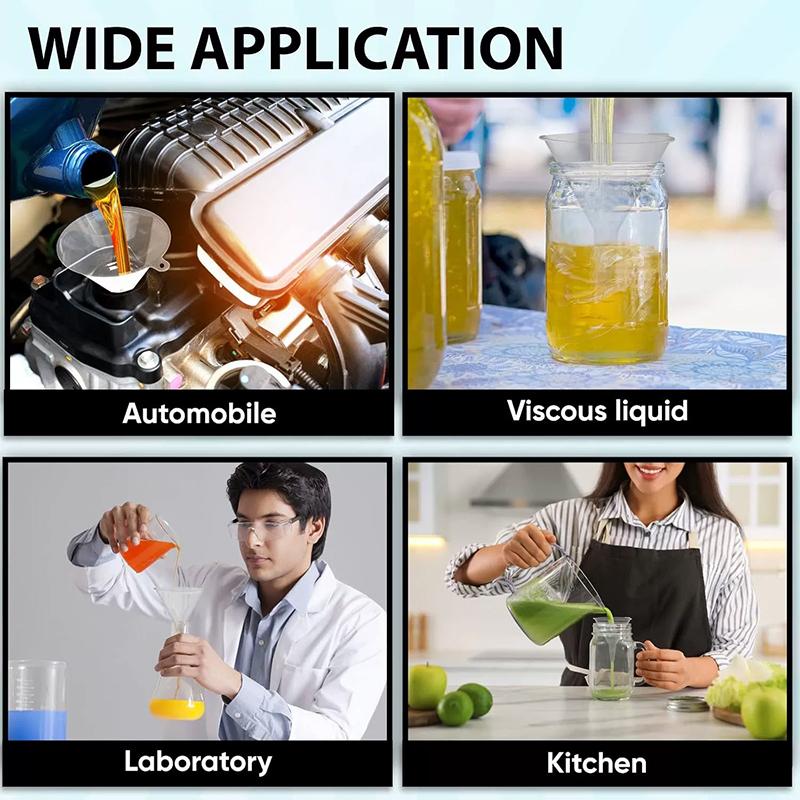 4Pcs Reusable Clear Plastic Funnel Set Lab Pp Funnels Kitchen Funnel Lab Bottles Essential Oils