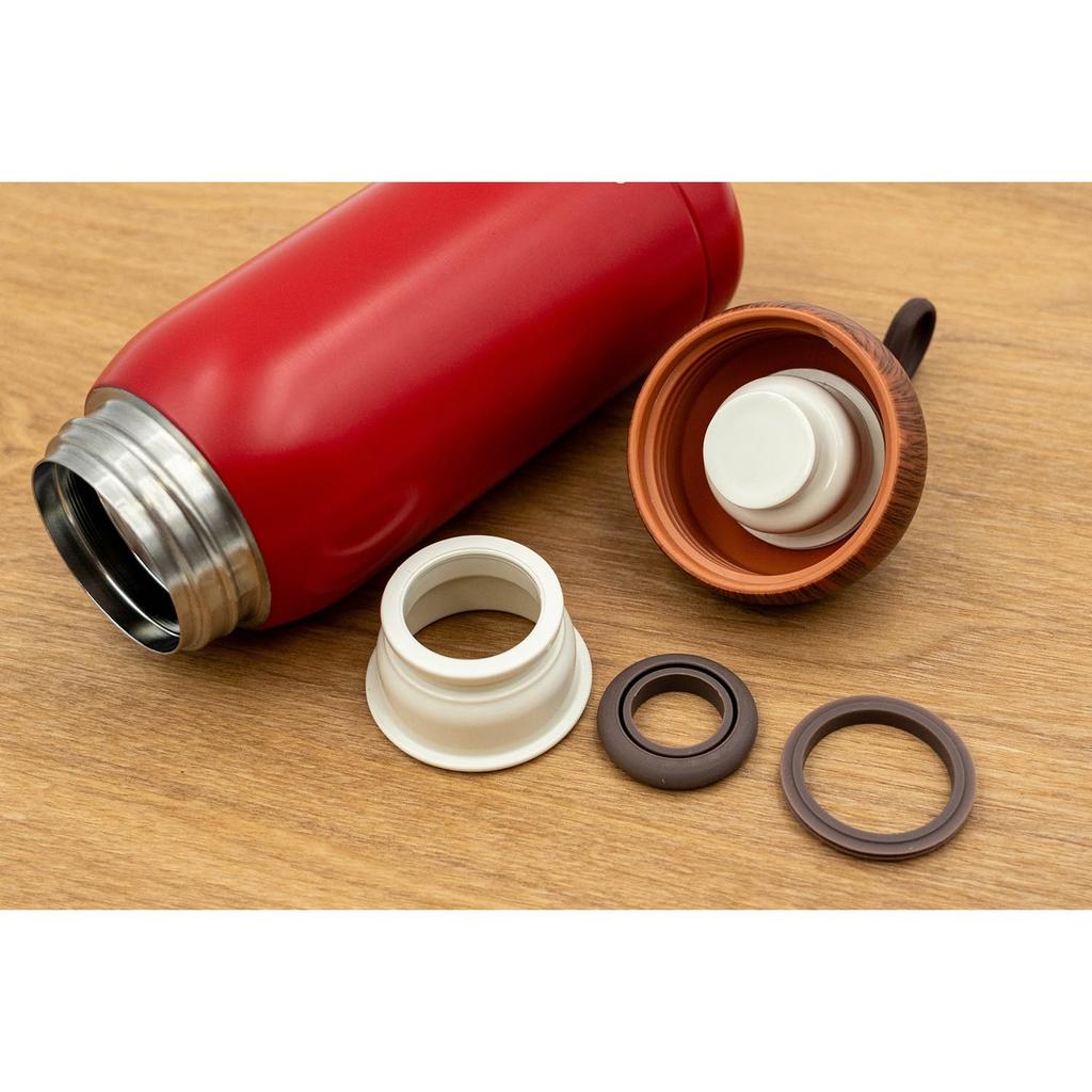 Orgo Acorn Vacuum Insulated Stainless Steel Bottle with Acorn Stylish and Red Mug, 400ml, SMBD-40, Shape, Cute,