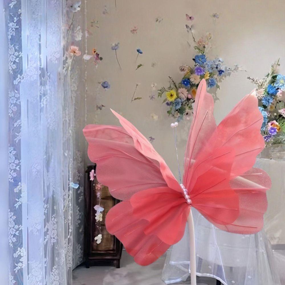 Big Size 3D Butterfly Decoration 50cm Large Artificial Butterfly  Valentines Day