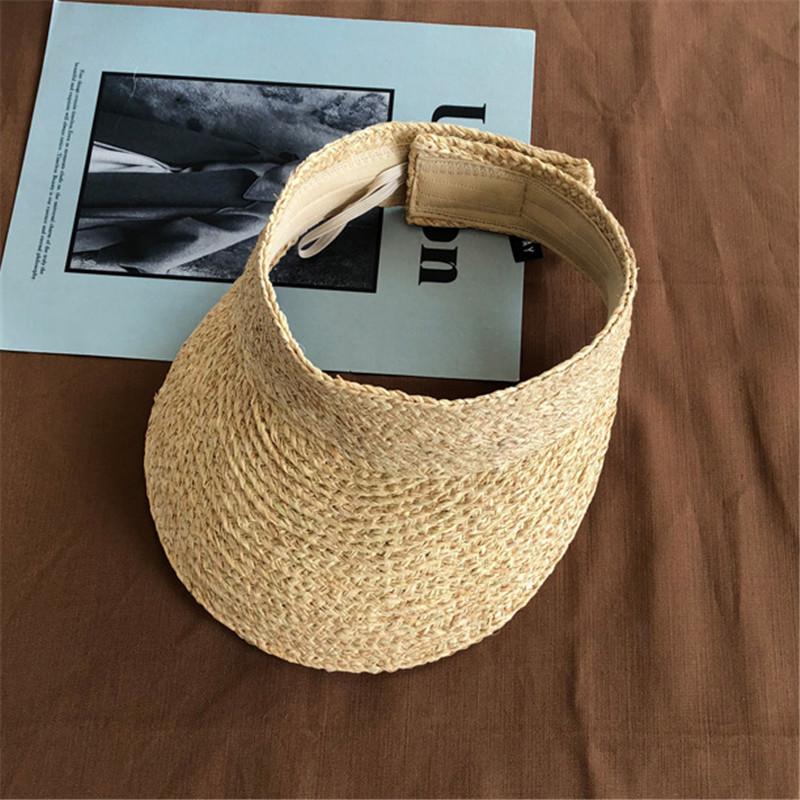 Women's Wide Brim Roll-up Foldable Straw Sun Visor Hat Foldable Wide Large Brim Sun Hat Beach Hats for Women