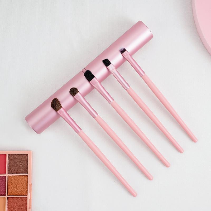 Five-Piece Makeup Brush Set: Eyeshadow, Concealer, Eyebrow, Lip, and Beauty Tools