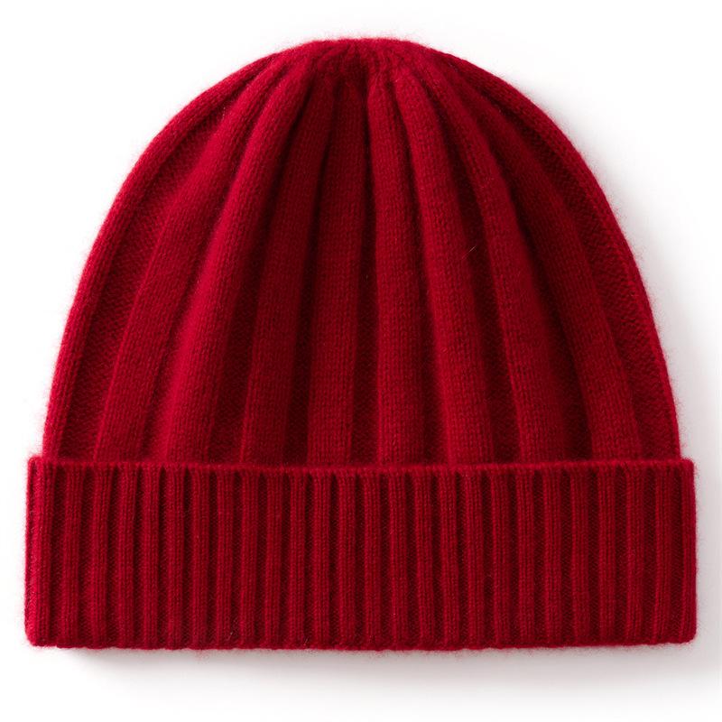 Cashmere Autumn and Winter New Cashmere Blended Pit Strip High Elasticity Simple Warm Ear Protection Cold-proof Cashmere Cap