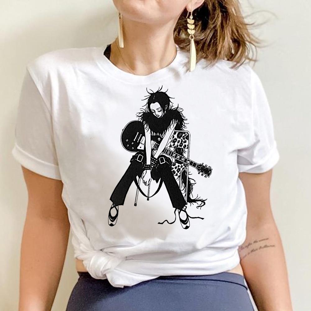 Nana Ren Anime Silhouette TShirt Black Stones Guitarist Couple Graphic Ideal for Shoujo Anime Fans Music Lovers
