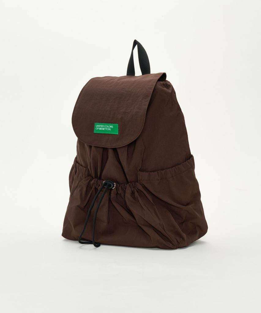 Benetton Shirred Laptop Backpack - [Brown]