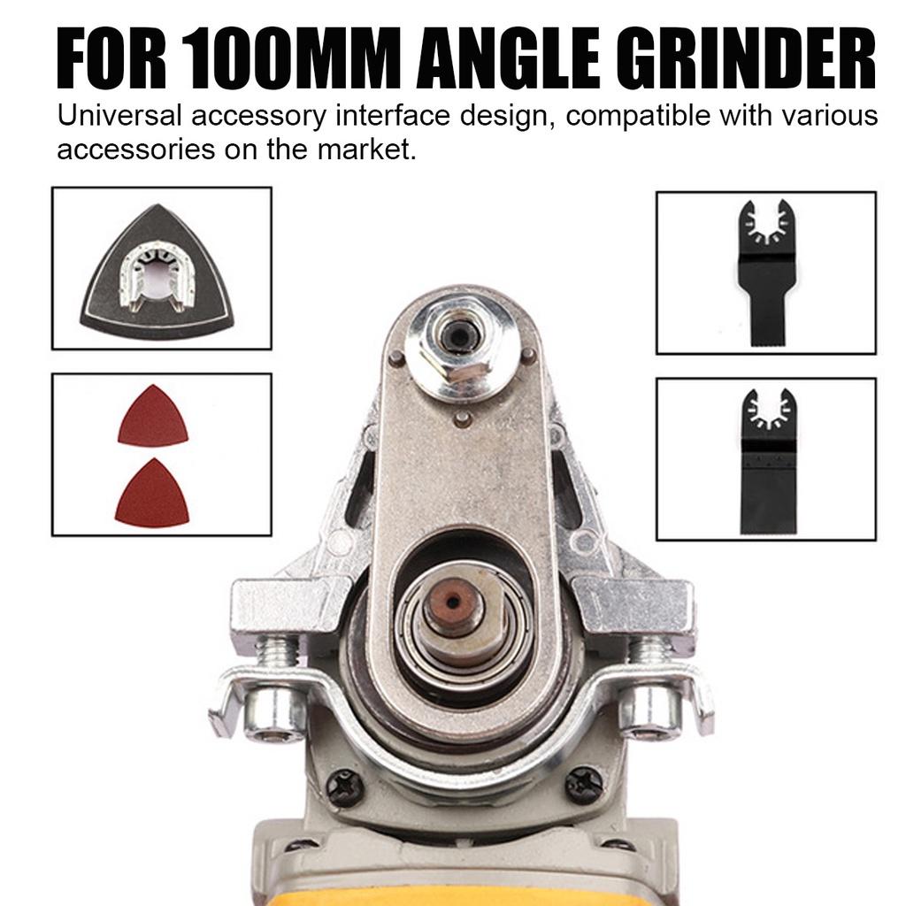 Umwandlungswerkzeug Holzbearbeitungsadapter für 100mm Winkel Universeller Winkelschleifer Kopf-Kit Neu für Akku-Oszillations-Multitool