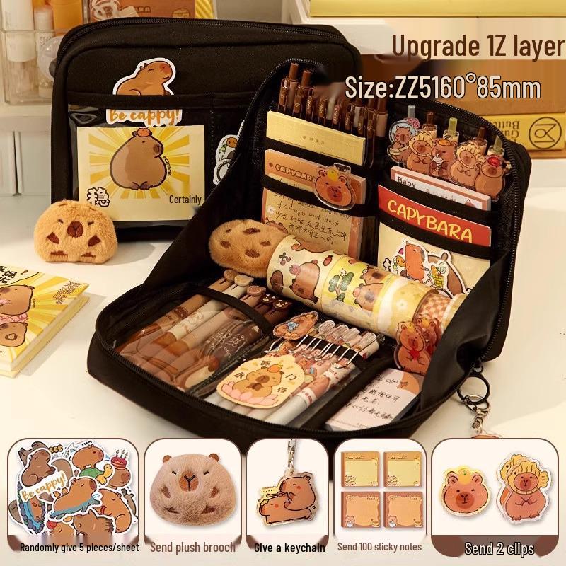 Capybara Large Capacity Pencil Case for Girls and Boys In Primary and Junior High School