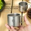 Stainless Steel Camping Mug  Folding Handle Carabiner  Water Cup Outdoor Portable Ultralight For Hiking Backpacking Picnic Cup