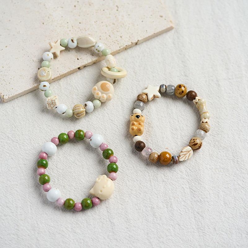 Jingdezhen Keramikarmband: Handgefertigtes Perlenwebarbeit Geschenk für Frauen im altchinesischen Stil