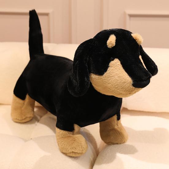 Realistic Dachshund Plush Toy Cute Sausage Dog Stuffed Animal Soft Comforting Companion Gift for Girls Kids