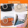 Trendy Women's Ins Style Woven Waist Belt With Round Buckle Perfect For Casual Outfits