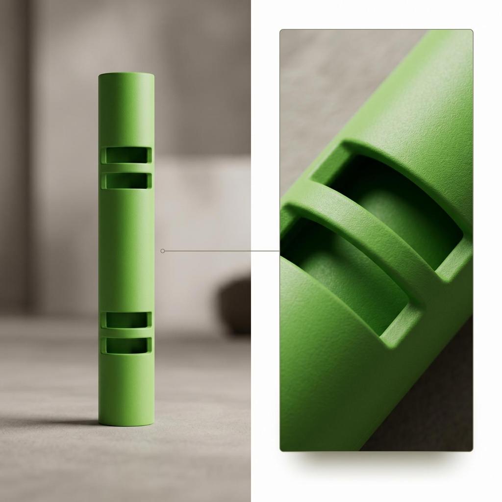 Fitness Tube with Grip Openings Hollow Exercise Cylinder Matte Weighted