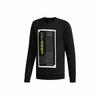 Striped Crewneck Pullover Sweatshirt for Men, Black