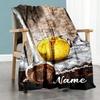 Yellow Softball222 Customize Your Name Blanket Gift Customizable Blanket Ultra-Soft for Nap Sofa Home Decor Bedding for All Occasions