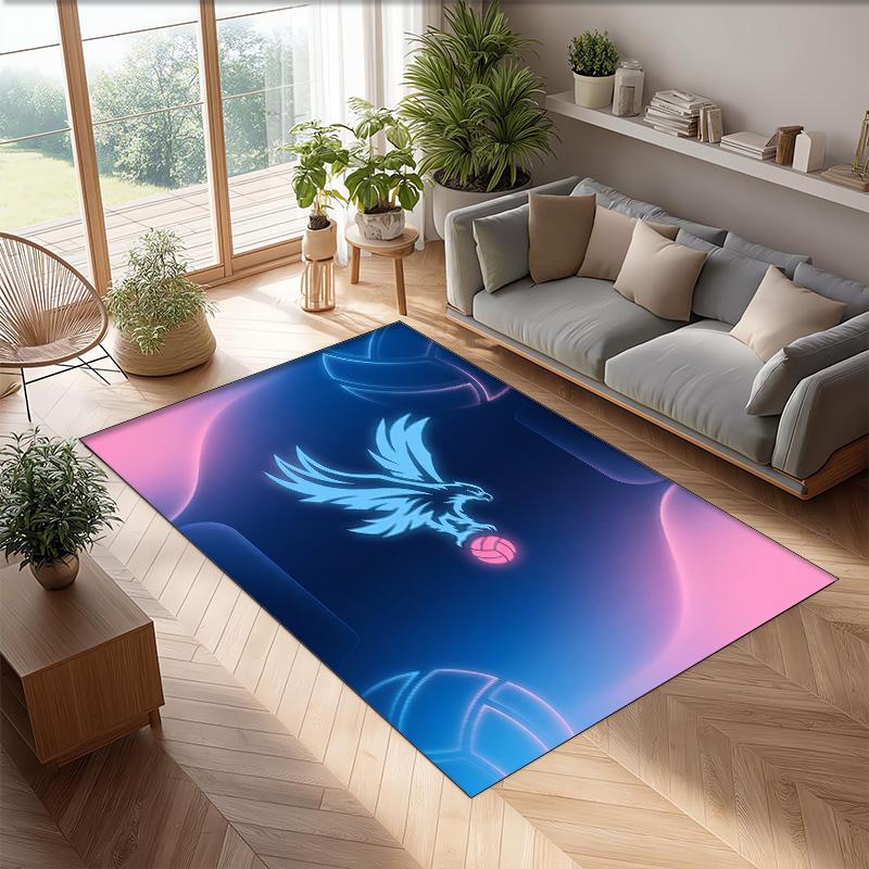 Tappeto in Velluto di Cristallo con Stampa del Crystal Palace Football, Comodo Assorbente d'Acqua Antiscivolo Tappeto per Pavimenti Interni
