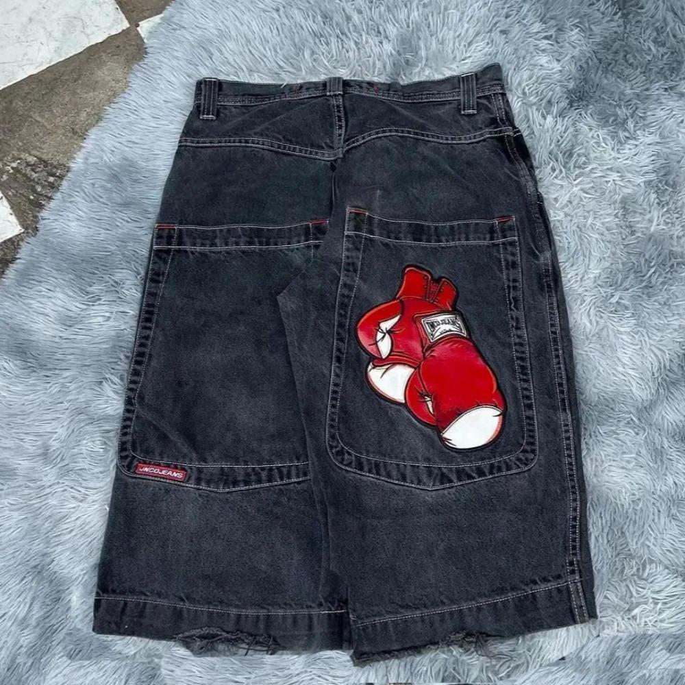 

Шорты RogueWave Y2K Харадзюку Хип-хоп Принт Мешковатые Джинсовые Шорты для Тренажерного Зала Летние Новые Мужские и Женские Готические Баскетбольные Шорты Уличная Одежда XXL