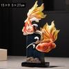 Creative Resin Fish Sculpture Decor, Luxury Home, Living Room, Office, Dining Room, Blessing Decoration, Abstract Wealth, 1Pc