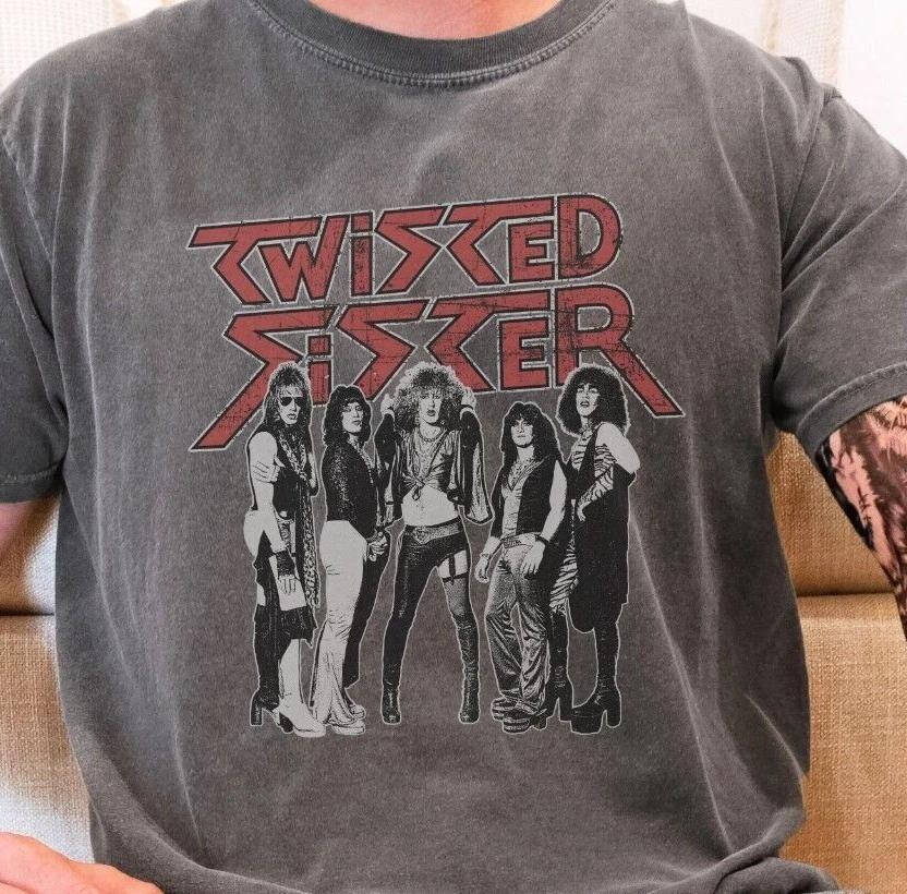 

Twisted Sister Heavy Metal Band T-Shirt on Vintage Black Comfort Colors 1717 Tee L