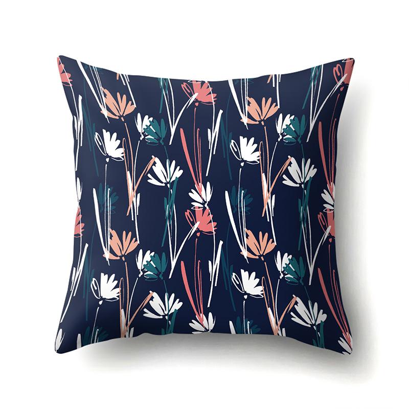 Polyester Kissenbezug Dekorative Blumen Haus Pflanze Druck Kissenbezug Lendenkissen Sofa Kissenbezug