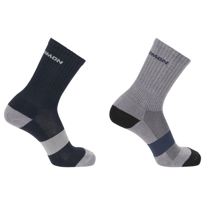 Salomon EVASION CREW Blue Size Set 2-PACK Men's Socks, Nights/Monument, Small, LC2627500, 2-Pair