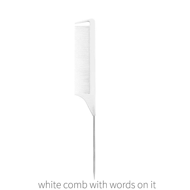 Professioneller Friseursalon-Stylingkamm aus Kunststoff, hitzebeständig, antistatisch, zum Flechten, Rattenschwanz, gebogener Scheitelkamm, Haar-Accessoires