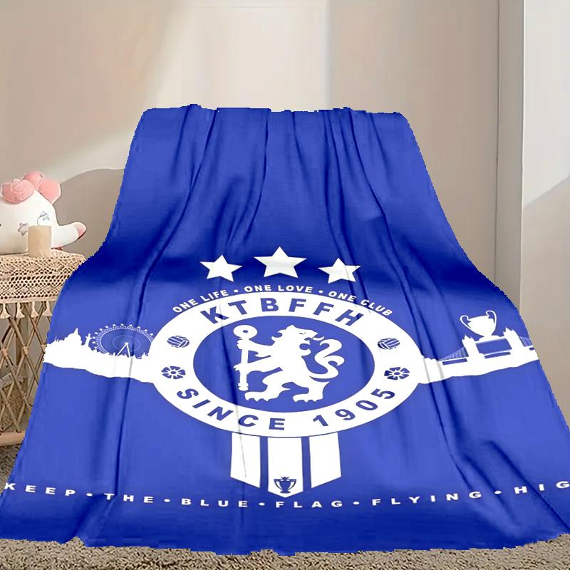 1 Couverture Chelsea FC Facile d'Entretien, Parfaite pour le Canapé, le Lit, la Maison, le Voyage et Plus, Couverture Imprimée Chaude et Durable