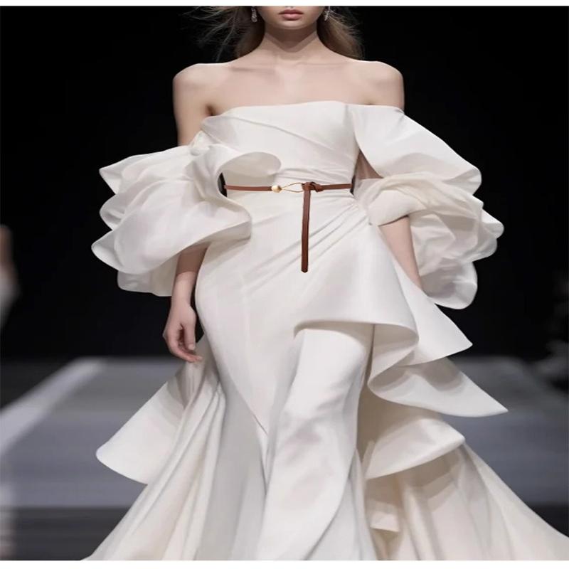 1Pc Women's Cowhide Thin Belt Knotted Decorative Versatile Dress Narrow Non-porous Small Belt Thin Belt
