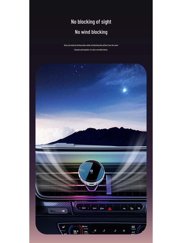 Universal 25W Magnetic Wireless Car Charger with Cooling & Heat Dissipation for Navigation and Phone Holder