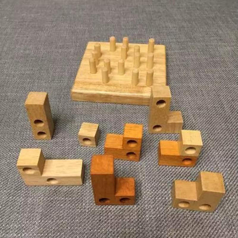 Geometric Shape Cognitive Puzzle Game Wooden Logic IQ Intellectual Development Toys Brain Teaser Gifts For Kids Teens