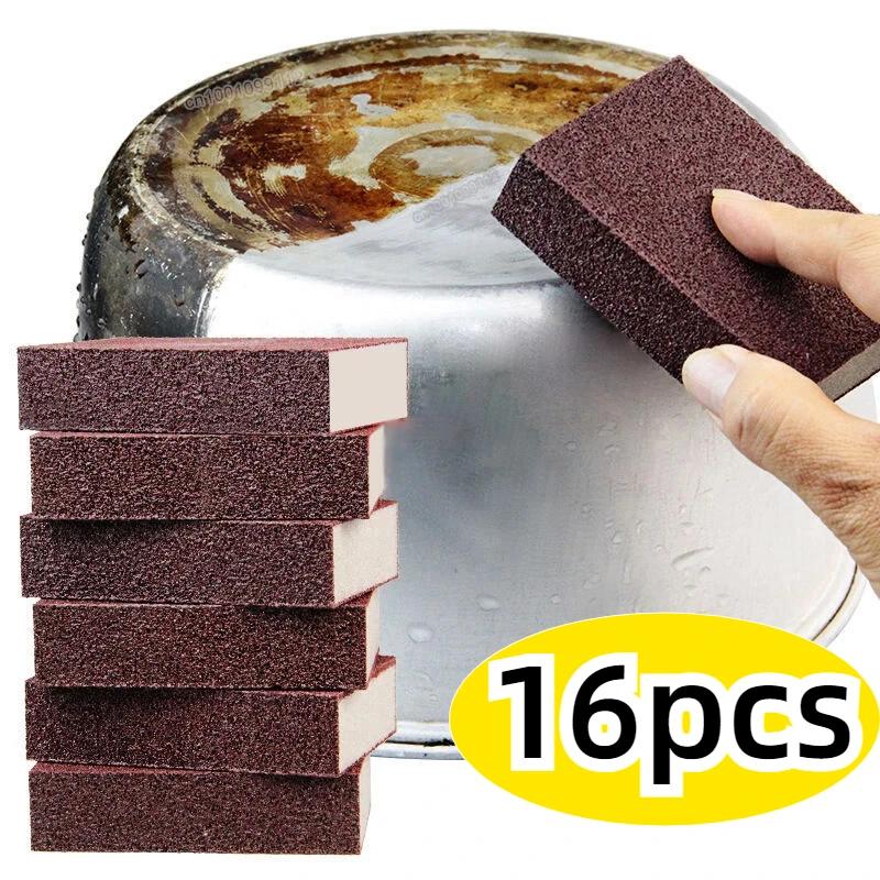 

1/16Pcs Magic Sponge Eraser Carborundum Removing Rust Cleaning Brush Descaling Clean Rub for Cooktop Pot Kitchen Sponge