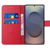 Coque de protection - BOOLING - pour Samsung Galaxy S25 Ultra - Cuir Synthétique Rouge - 2 Verres Trempés - Antichoc